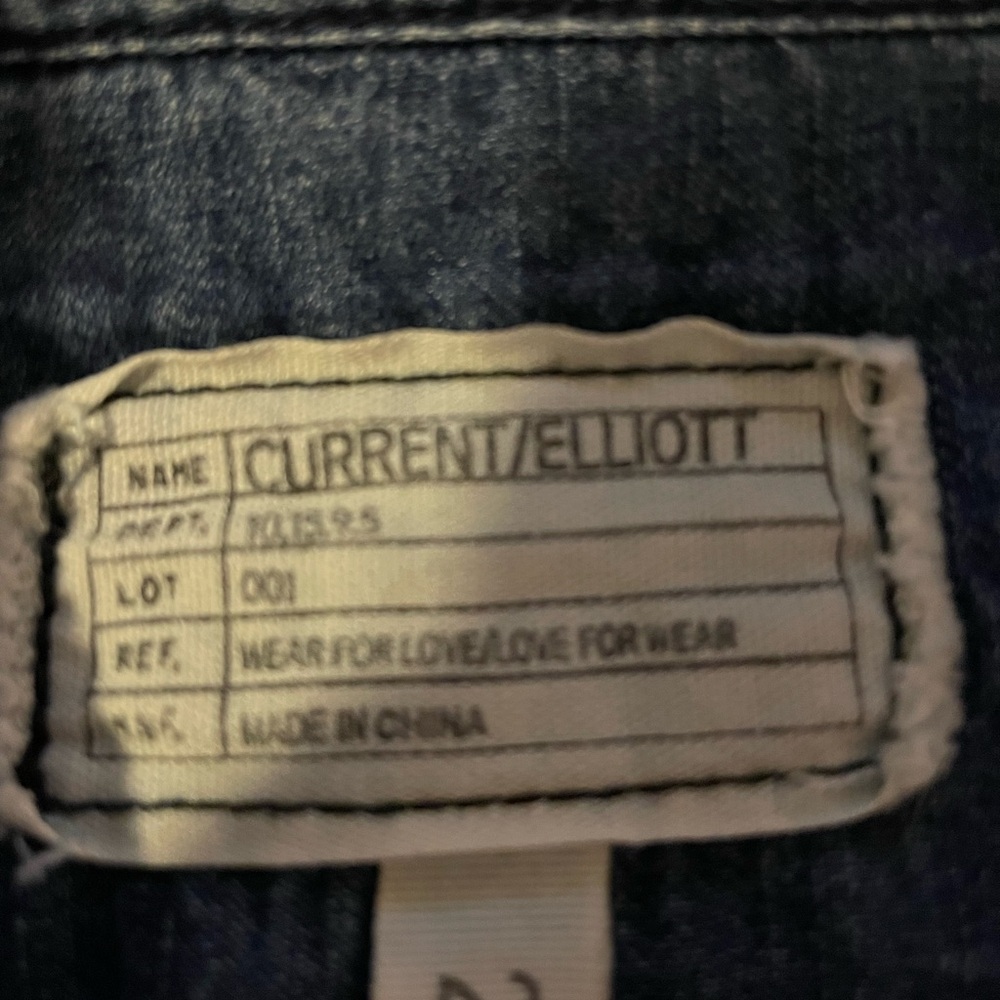 Current/Elliott Blue Denim Button-Down Shirt - Picture 2 of 11
